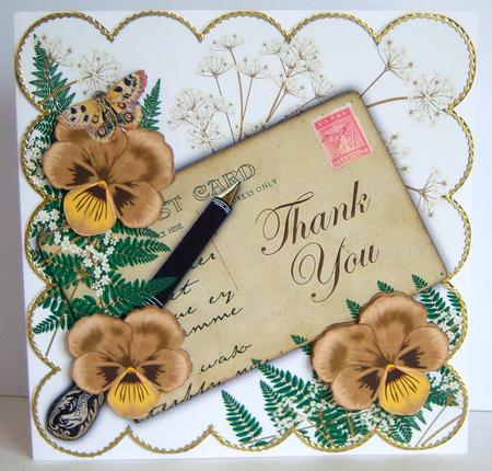 Tea Pansy Ink Saver Thank You 6in Step by Step by Katie Silver