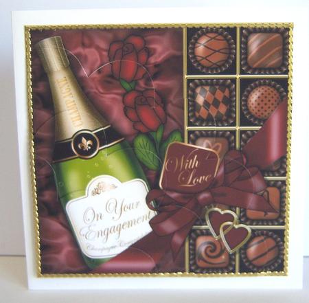 Engagement Champers Chocs N Roses Shell Edged Corner Stacker by Katie Silver