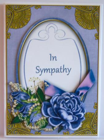 Dblue Rose in Sympathy Oval 7x5in Floral Step by Step by Katie Silver