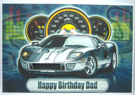 Happy Birthday Dad Ford Sports Car by Katie Silver