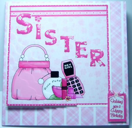 Quackie Duck Age Card Front Backing Paper in Pink by Katie Silver