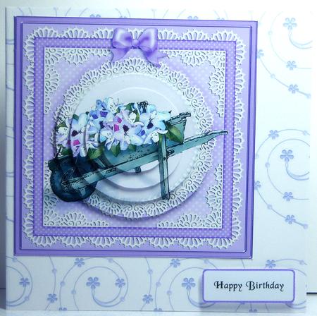 Beads and Flowers A4 Backing Paper in Blue by Katie Silver