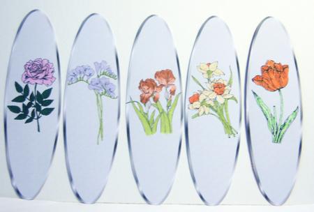 Pretty Hand Coloured Floral Bookmarks by Katie Silver