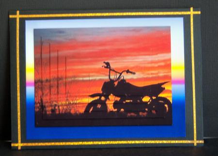 Dirt Bike Sunset Pyramid by Katie Silver