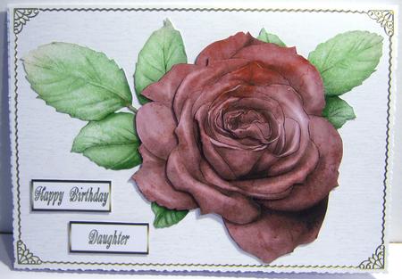 Dark Pink Rose Decoupage Sheet by Katie Silver