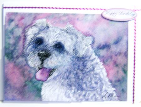 Schnauzer Dog Always Ready for a Chat Wavy Corner Stacker by Katie Silver