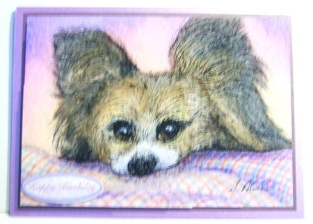Papillon Butterfly Dog Waiting for Treats Wavy Corner Topper by Katie Silver