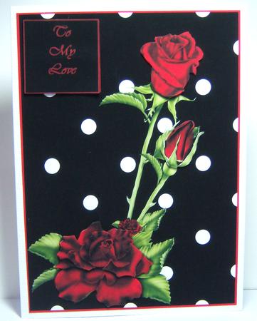 Red Roses on Black/white by Katie Silver