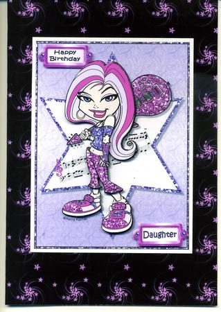 Stars and Swirls Background Paper Black-hot Pink by Katie Silver