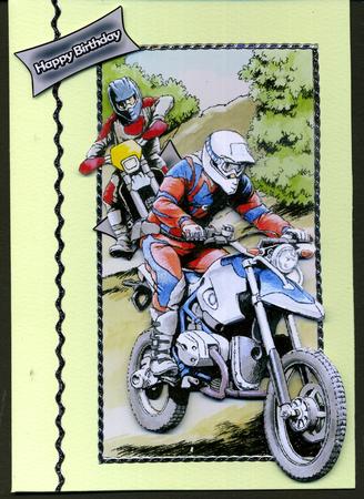 Moto Cross Dirt Bikes Step by Step Decoupage by Katie Silver