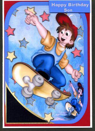Happy Birthday Skateboard Boy  by Katie Silver