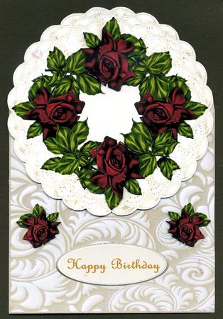 Over the Top Cream Lace and Red Roses by Katie Silver