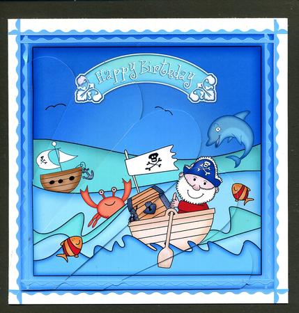 Birthday Pirates Ahoy Fan Pyramage Topper by Katie Silver
