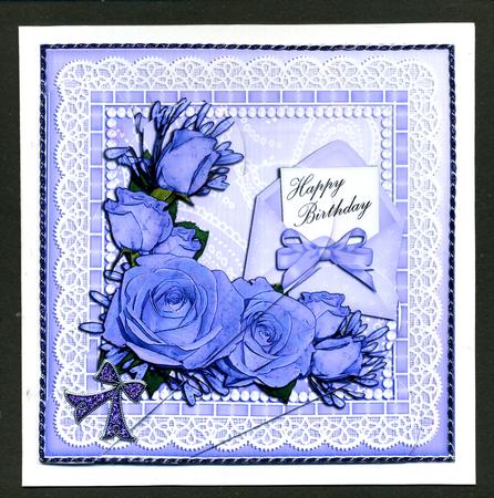 Birthday Roses Lace N Pearls Fan Pyramage Topper by Katie Silver