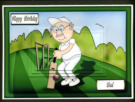 A5 Bert Loves Cricket Pyramage Topper by Katie Silver