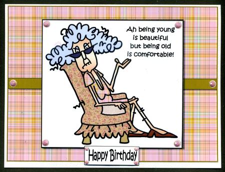 Stella Says Being Old is Comfortable Quick Card by Katie Silver
