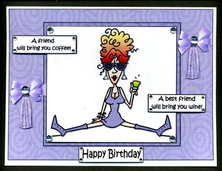 J.j's Friend Brings Her Wine Quick Card by Katie Silver