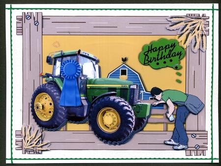 Giant Tractor in Wooden Frame Qs by Katie Silver