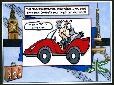 Gus is on a Road Trip for His 50th Quick Card by Katie Silver