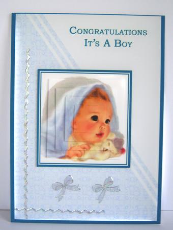 Baby Boy Pyramid Card Front by Katie Silver
