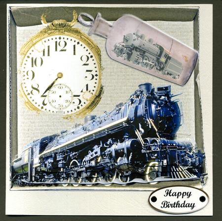 Time Train Pyramid Card Topper by Katie Silver