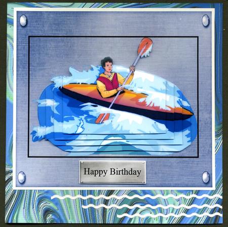 Kayak Water Sports Pyramid Card Topper by Katie Silver