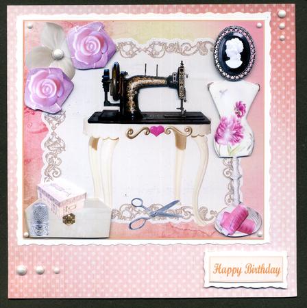 Sewing Room Card Topper & Decoupage by Katie Silver