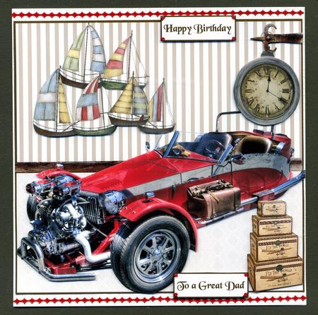 A Man's Fast Car Card Topper & Sentiment Tags by Katie Silver