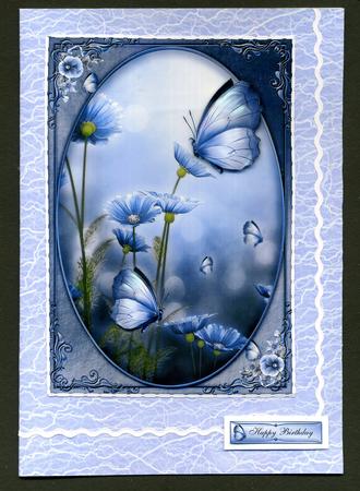 Duel Blue Lace Textured Backing Paper by Katie Silver