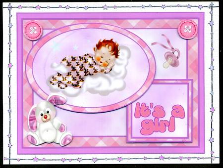Baby Girl 2 Quick Card by Katie Silver