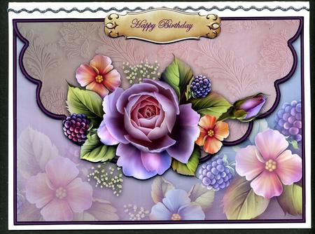 Roses and Berries Envelope Card by Katie Silver