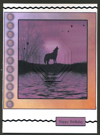 Wolf at Sunset Card Topper & Pyramid Layers by Katie Silver