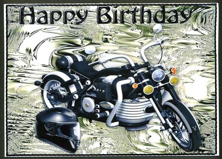 Black Motorbike on Silver Mettalic Effect by Katie Silver