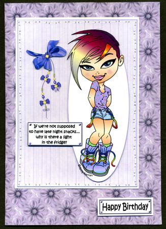 Organza Flowers A4 Backing Paper in Purple by Katie Silver