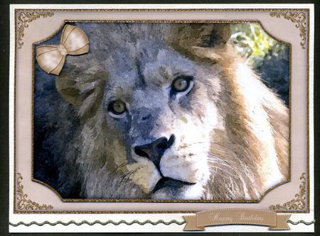 King of the Jungle Lion Watercolour Quick Card by Katie Silver