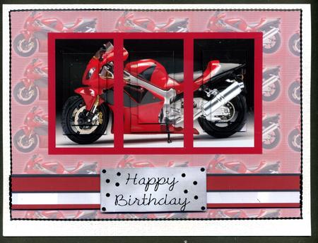 Red Motorbike 3 Pyramid Topper by Katie Silver