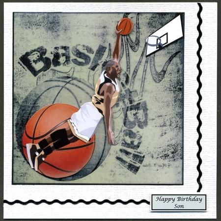Baskets & Ball = Basketball Card Topper & Decoupage by Katie Silver
