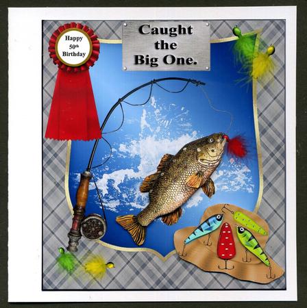 Caught the Big One Card Topper & Decoupage by Katie Silver