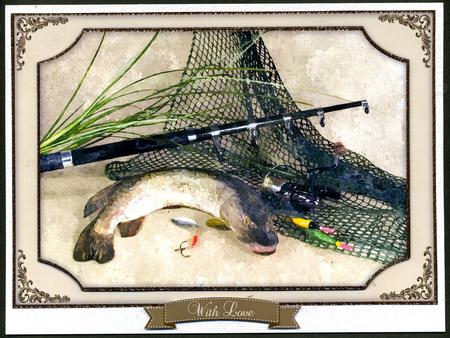 River Fishing Watercolour Quick Card by Katie Silver