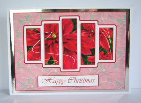 Brand New Christmas Poinsettia Panel Card Kit by Katie Silver