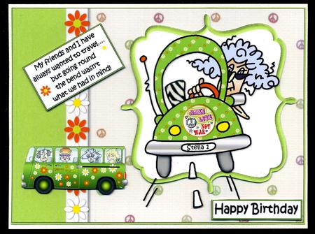 Stella and Friends Travel 60's Style Quick Card by Katie Silver