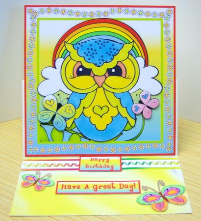 6x6 Rainbow Owl by Katie Silver
