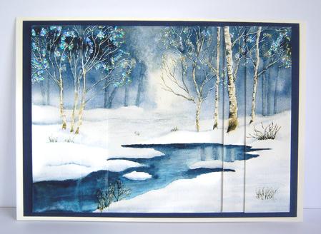 Winter Wonderland Decoupage Side Stacker by Katie Silver