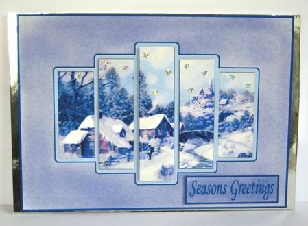 Blue Winter Scene Pyramid Panel by Katie Silver