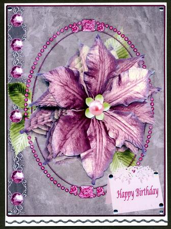 A Pink Flower Card Topper & Decoupage by Katie Silver