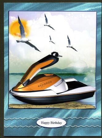 Jet Ski Water Sports Topper & Decoupage by Katie Silver