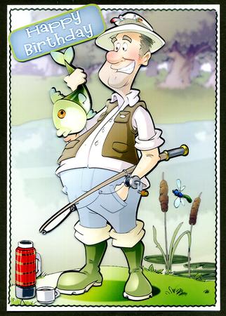 Fishing Dude Big Fish by Katie Silver