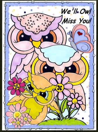 A4 We'll Owl Miss You by Katie Silver