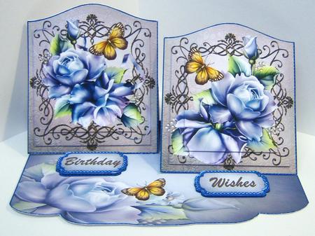 Porcelain Roses Pyramid Panel Staggered Easel Mini Kit by Katie Silver