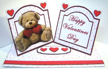 Teddy with Hearts Double Twist Easel Kit Valentines by Katie Silver